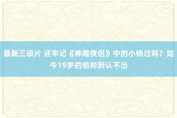 最新三级片 还牢记《神雕侠侣》中的小杨过吗？如今19岁的他帅到认不出