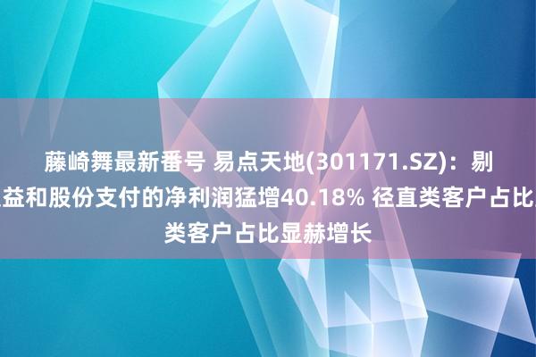 藤崎舞最新番号 易点天地(301171.SZ)：剔除汇兑损益和股份支付的净利润猛增40.18% 径直类客户占比显赫增长