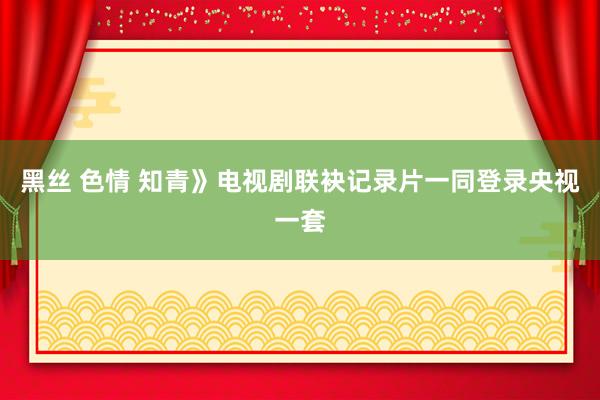 黑丝 色情 知青》电视剧联袂记录片一同登录央视一套